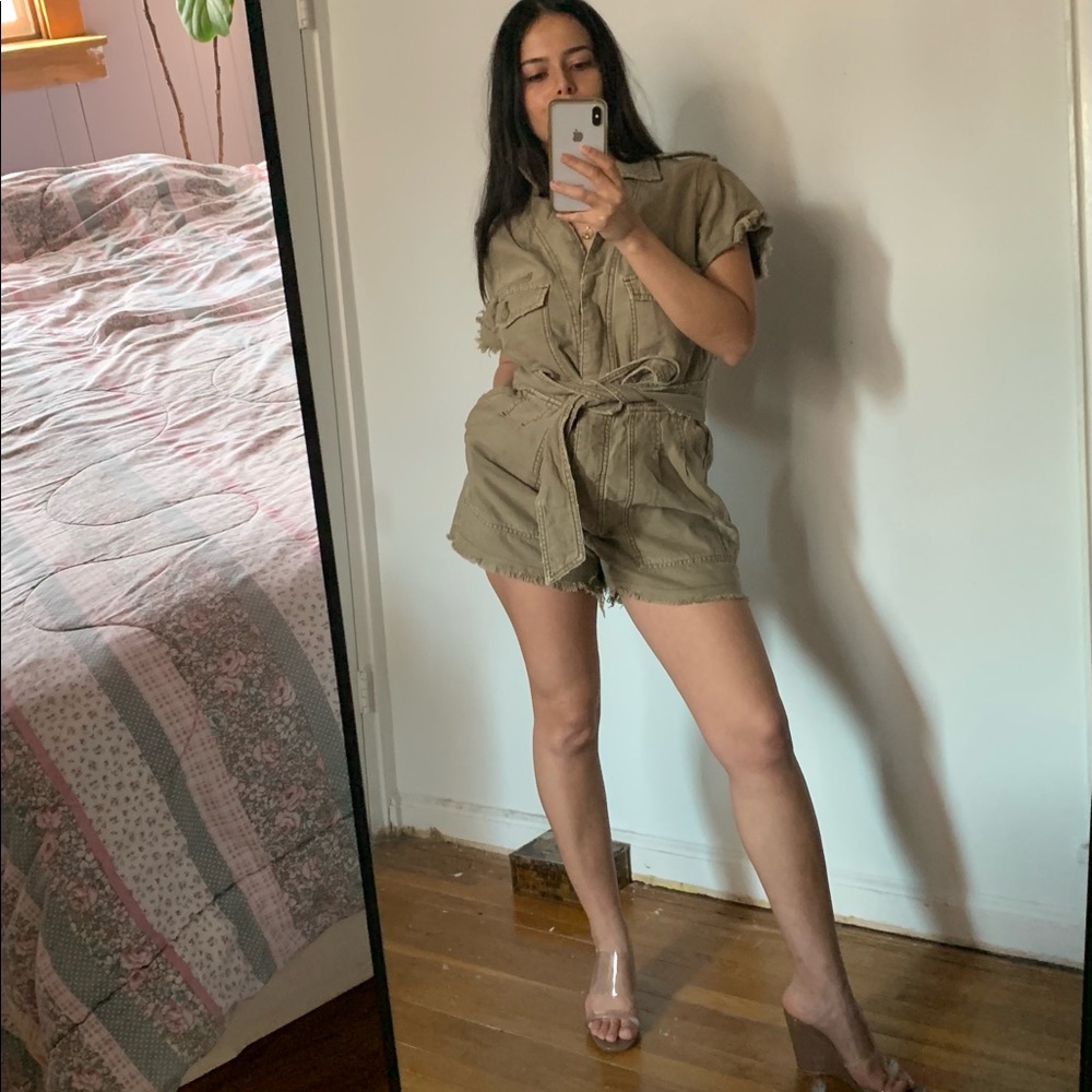 Free People Chore Romper XS